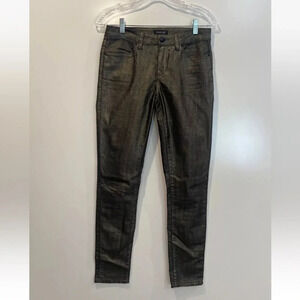 Cache Gold Metallic Jeans‎ Pants Womens Size 2 (598)